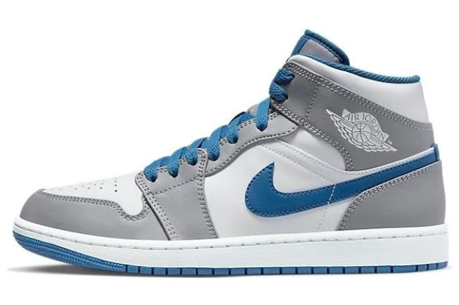 Air Jordan 1 Mid Sneakers | Cement Grey / True Blue
