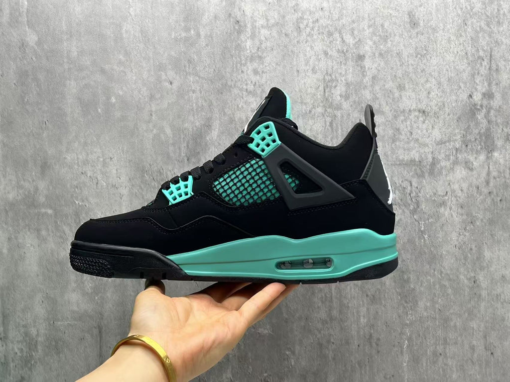Air Jordan 4 Retro Sneakers | Tiffany Black / Turquoise