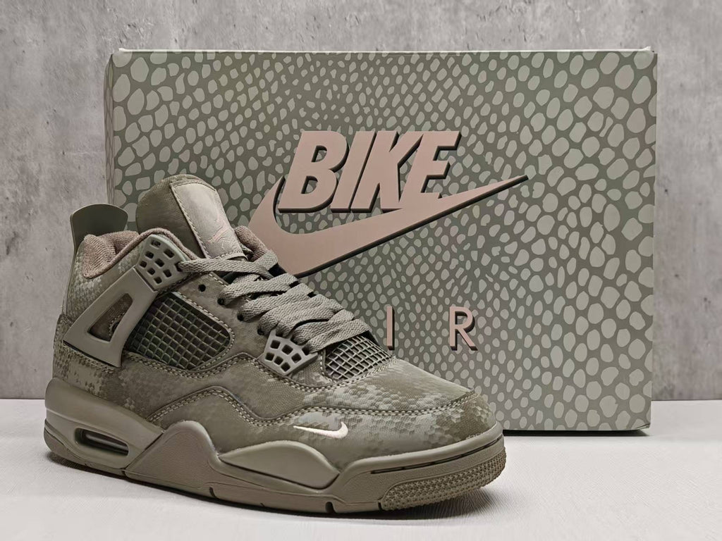 Air Jordan 4 Retro Military Mamba Custom Sneakers | Olive / Black