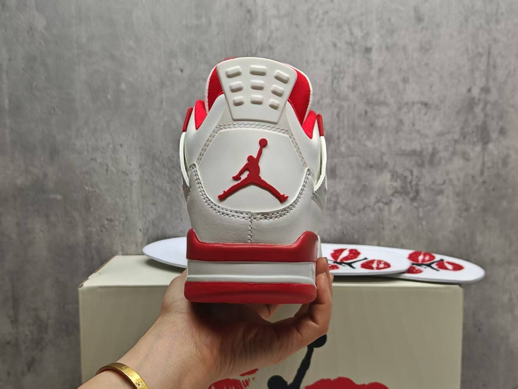 Air Jordan 4 Retro Sneakers | Valentine's Day Sierra Red / White