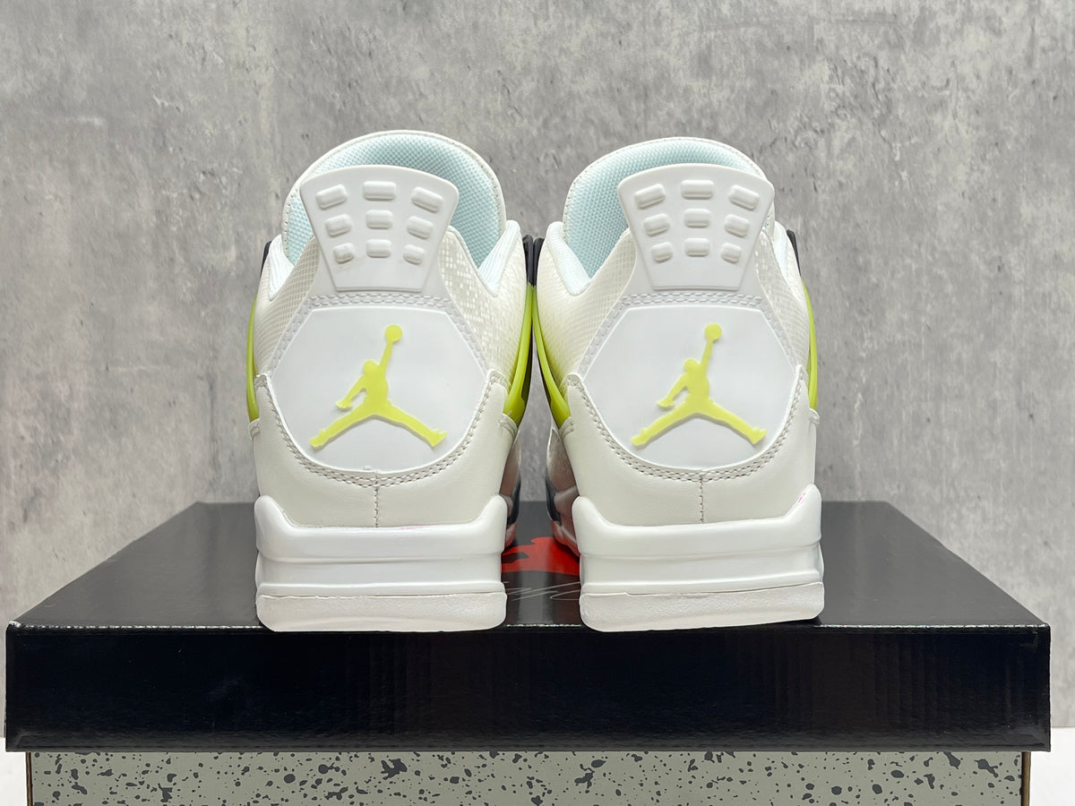 Air Jordan 4 Retro Sneakers | White / Lime / Black