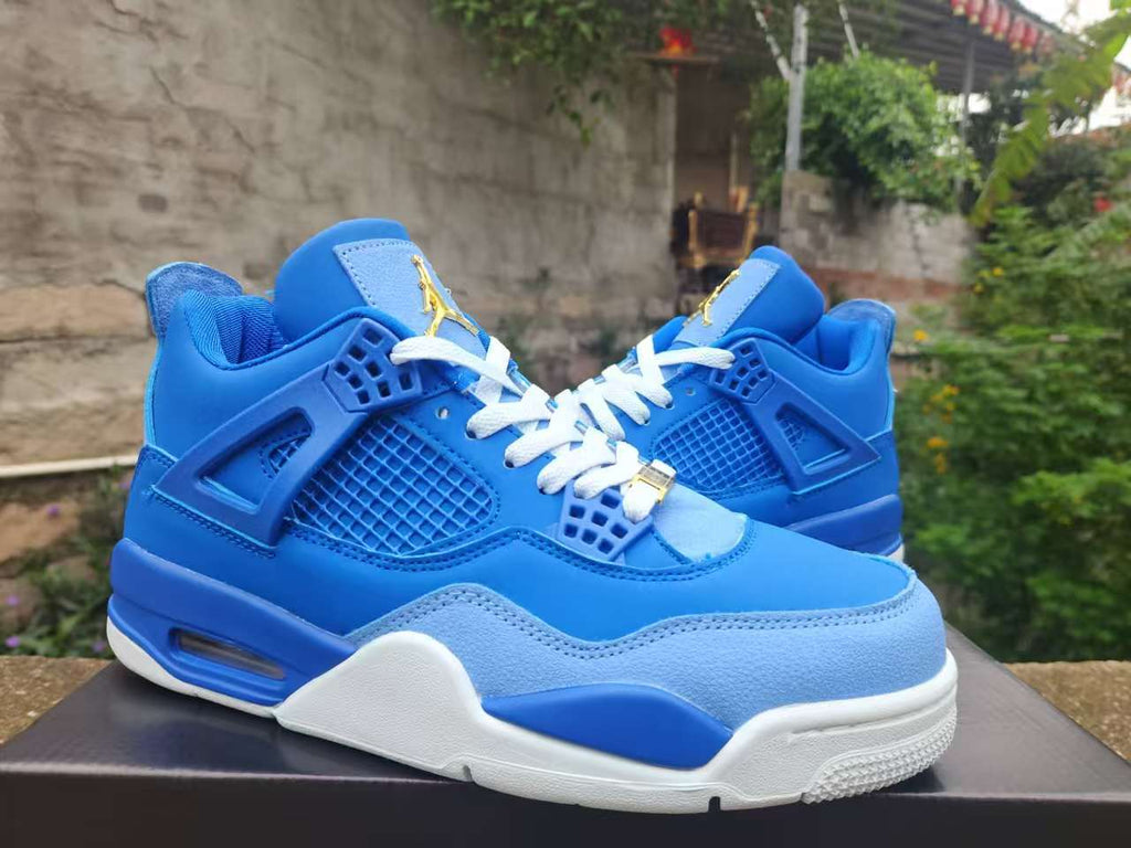 Air Jordan 4 Retro Sneakers | Royal Blue / Gold