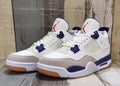 Air Jordan 4 Retro Sneakers | White / Navy
