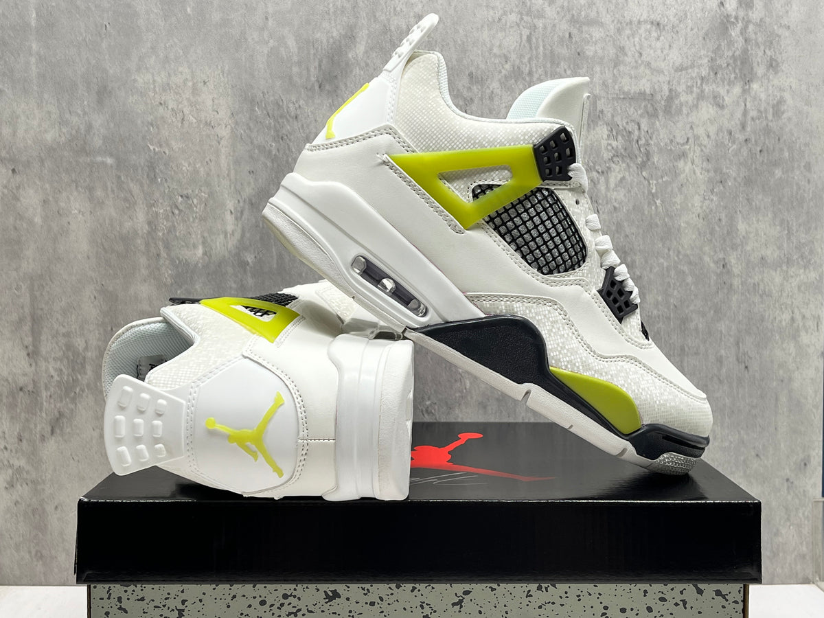 Air Jordan 4 Retro Sneakers | White / Lime / Black