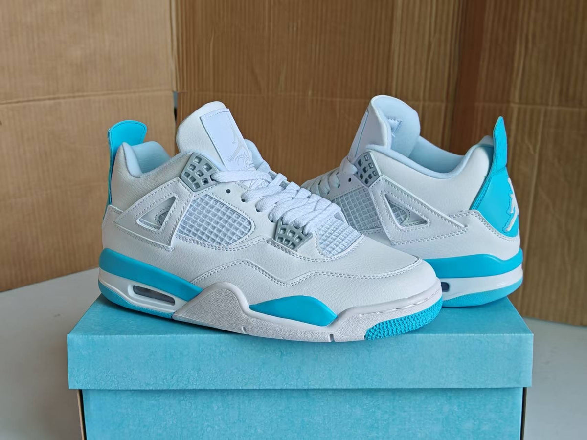 Air Jordan 4 Retro Men's & Women's Sneakers | White / Aluminum / Ice Blue
