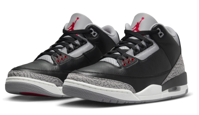 Air Jordan 3 OG Sneakers | Black Cement (2024)