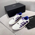 AMIRI White & Purple Bone Detail Low-Top Sneakers