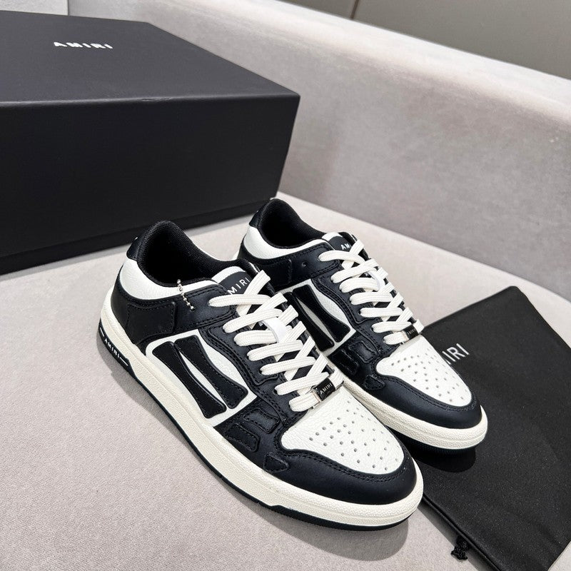 AMIRI Black & White Bone Detail Low-Top Sneakers