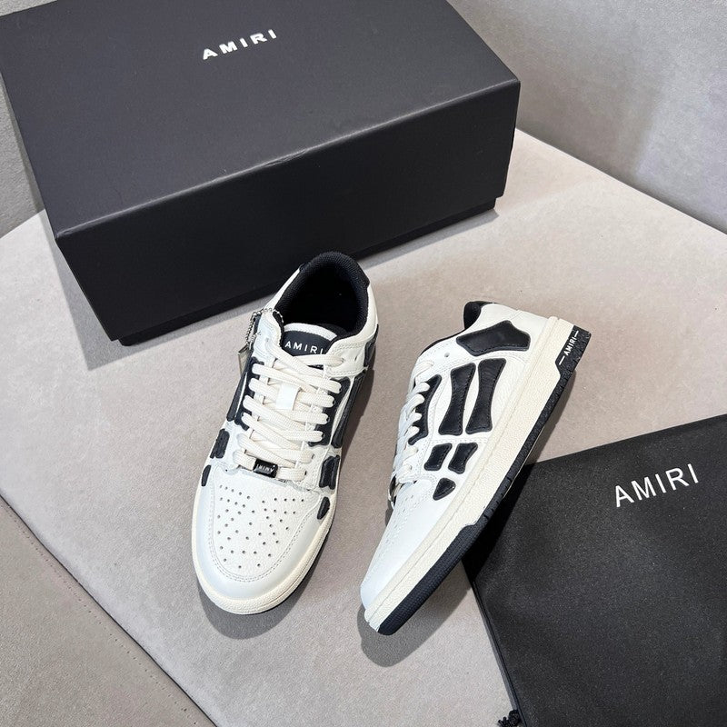 AMIRI White & Black Bone Detail Low-Top Sneakers