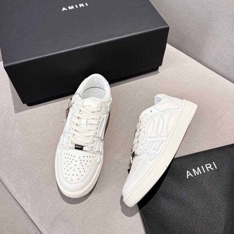 AMIRI All-White Bone Detail Low-Top Sneakers