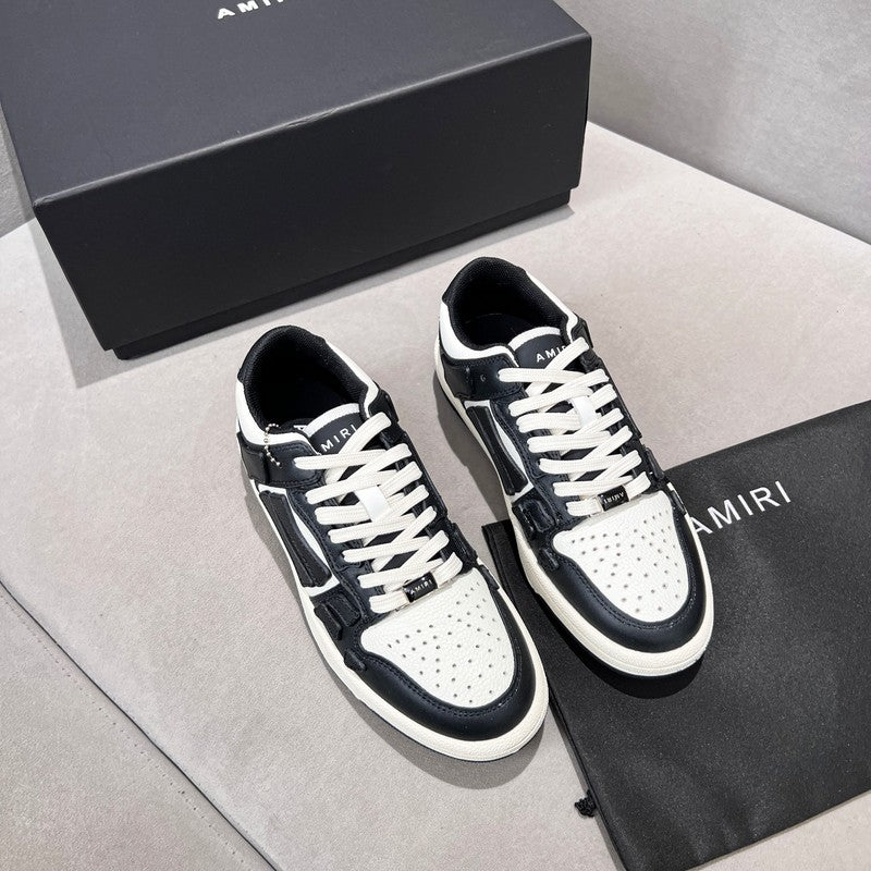 AMIRI Black & White Bone Detail Low-Top Sneakers