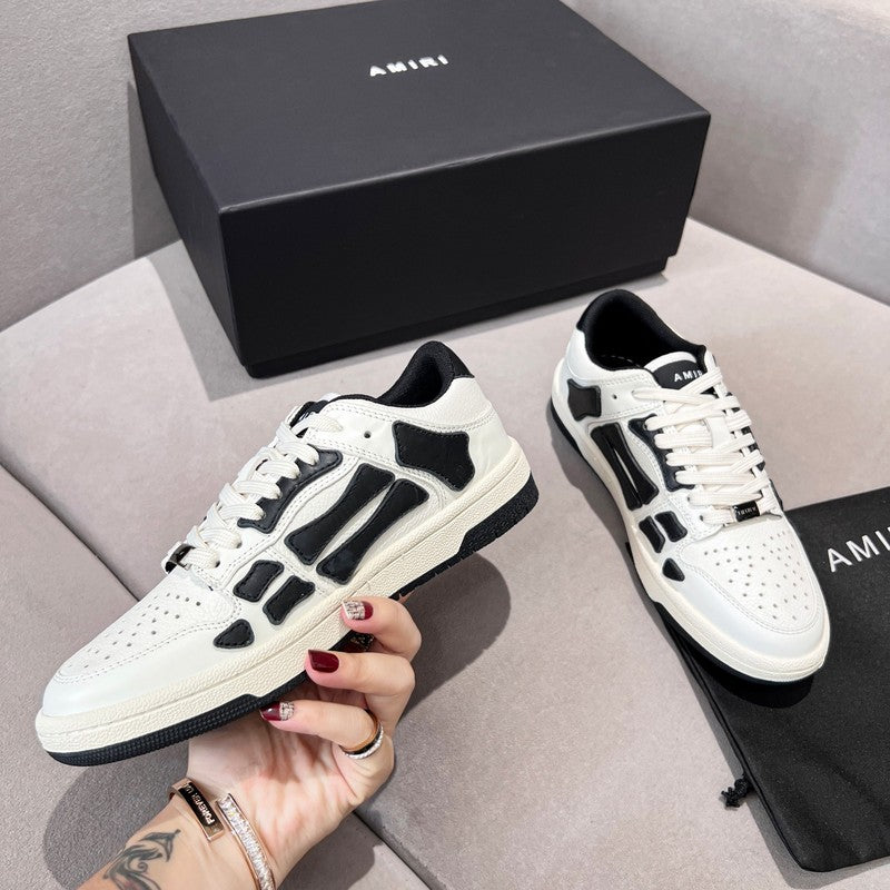 AMIRI White & Black Bone Detail Low-Top Sneakers
