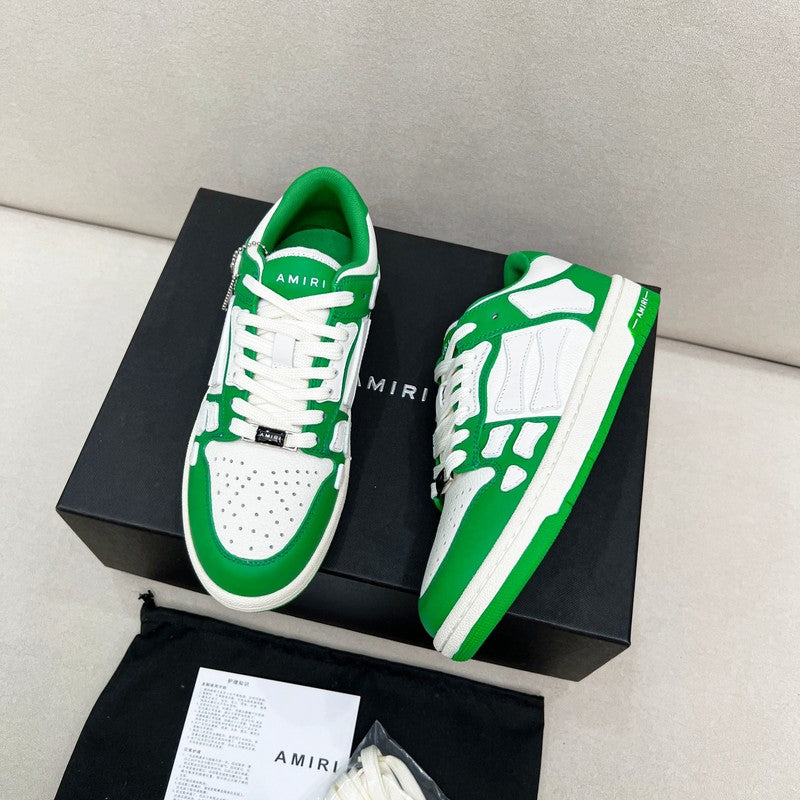 AMIRI Green & White Bone-Detail Low-Top Sneakers