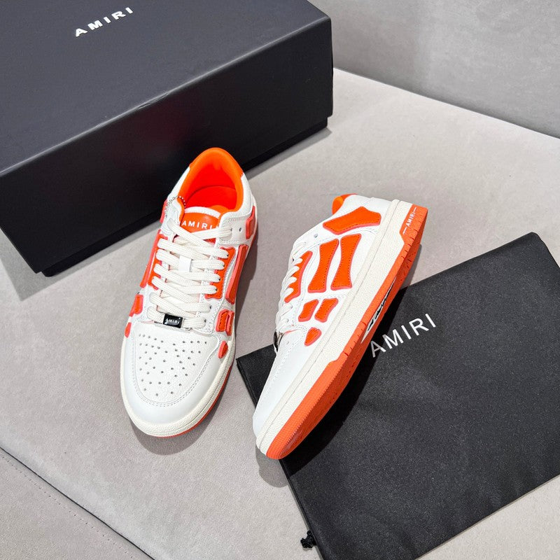 AMIRI White & Purple Bone-Detail Low-Top Sneakers