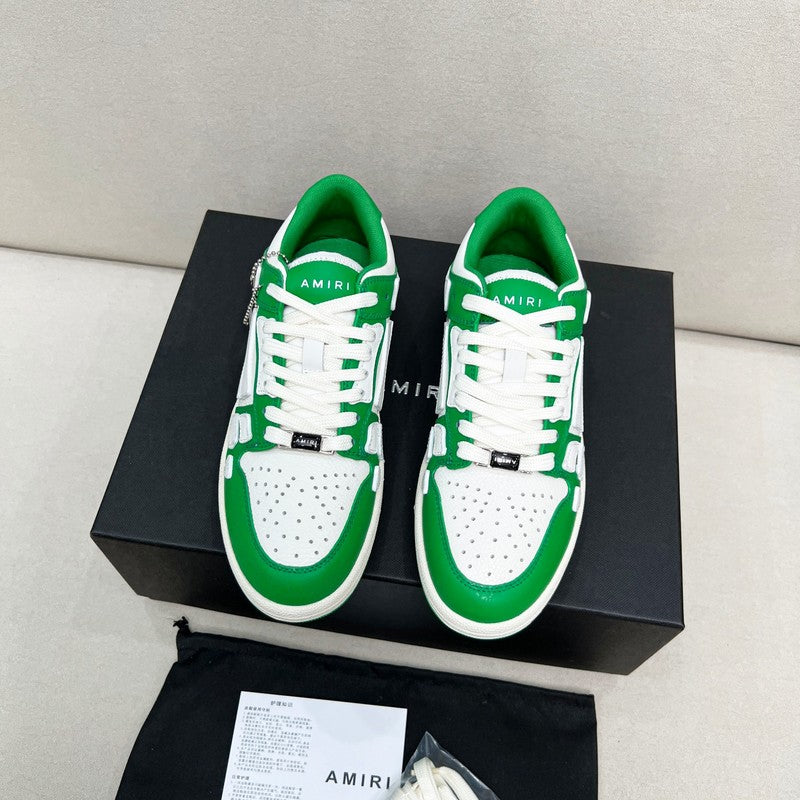 AMIRI Green & White Bone-Detail Low-Top Sneakers