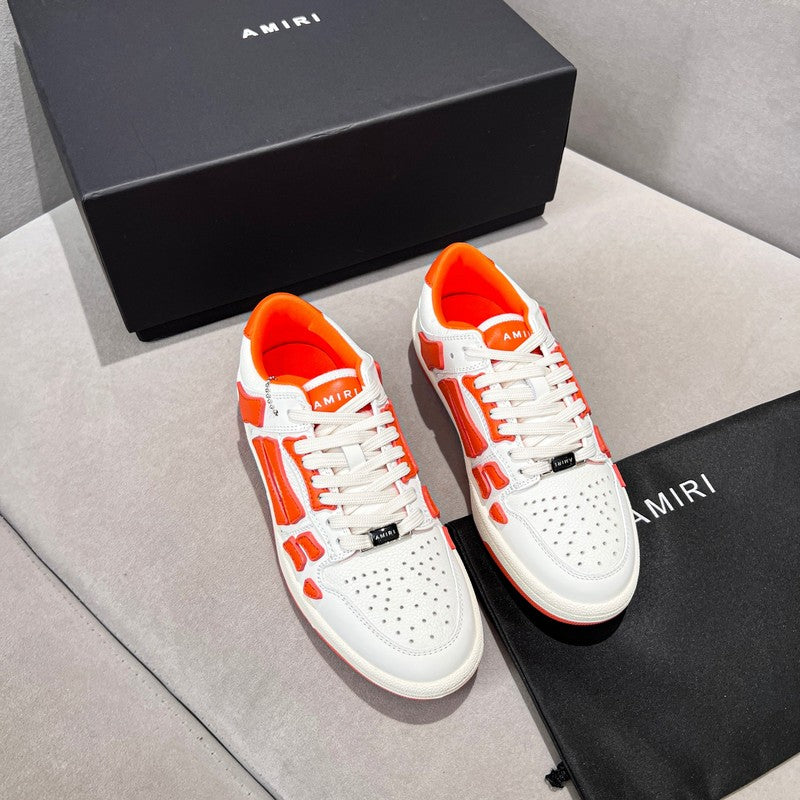 AMIRI White & Purple Bone-Detail Low-Top Sneakers