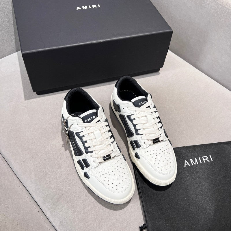 AMIRI White & Black Bone Detail Low-Top Sneakers