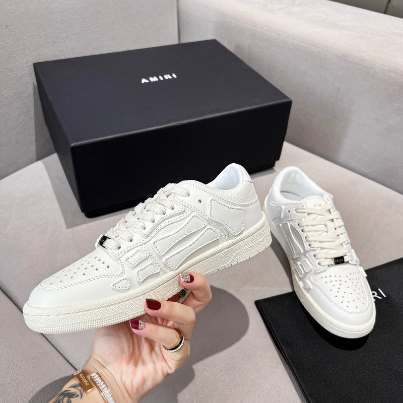 AMIRI All-White Bone Detail Low-Top Sneakers