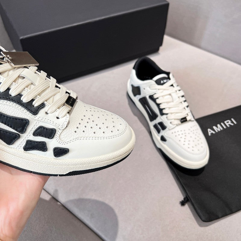 AMIRI White & Black Bone Detail Low-Top Sneakers