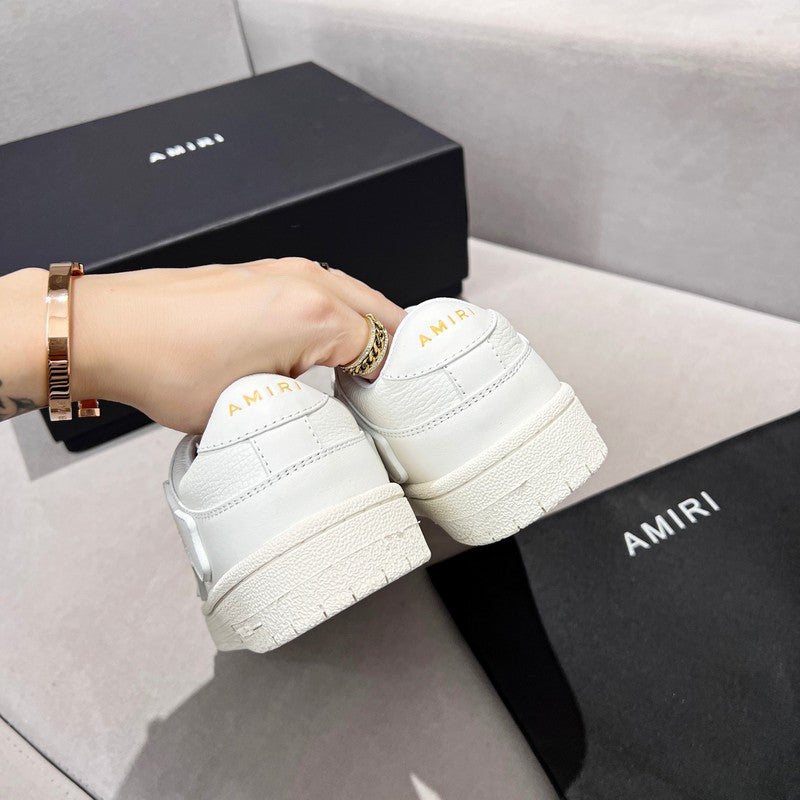 AMIRI All-White Bone Detail Low-Top Sneakers