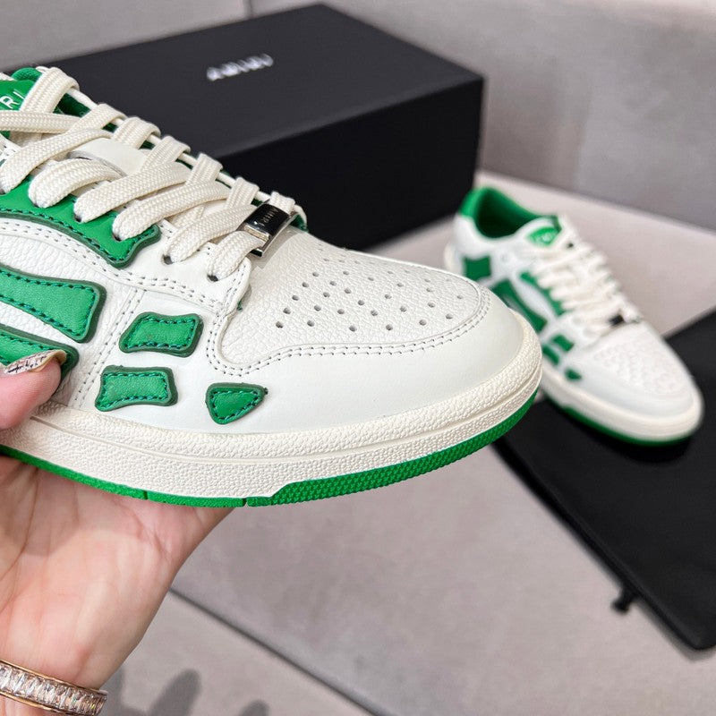 AMIRI White & Orange Bone-Detail Low-Top Sneakers