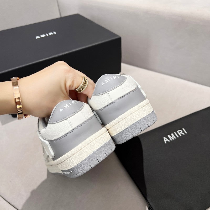 AMIRI Grey & White Bone Detail Low-Top Sneakers