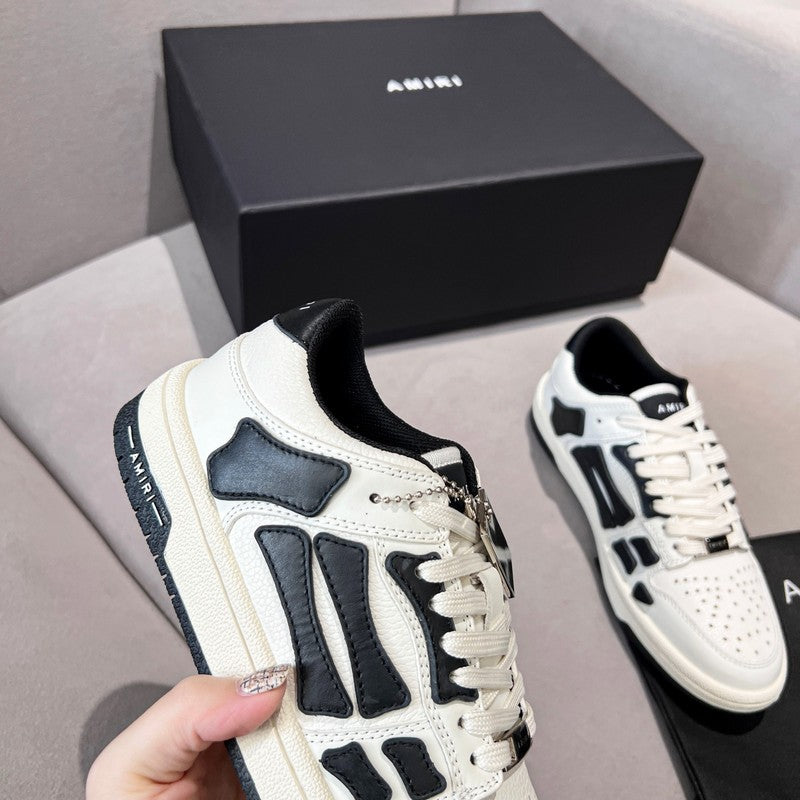 AMIRI White & Black Bone Detail Low-Top Sneakers