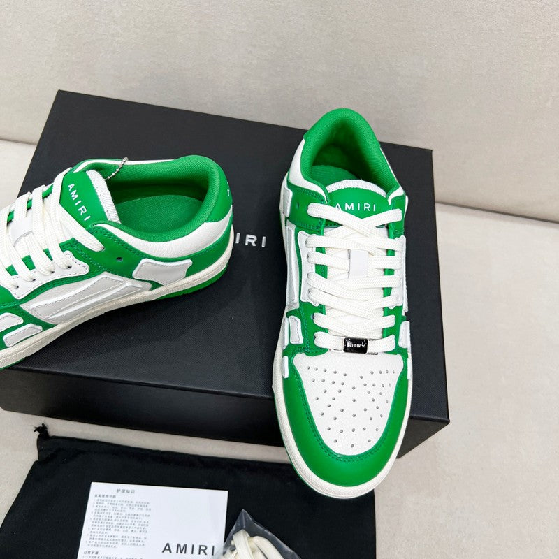 AMIRI Green & White Bone-Detail Low-Top Sneakers