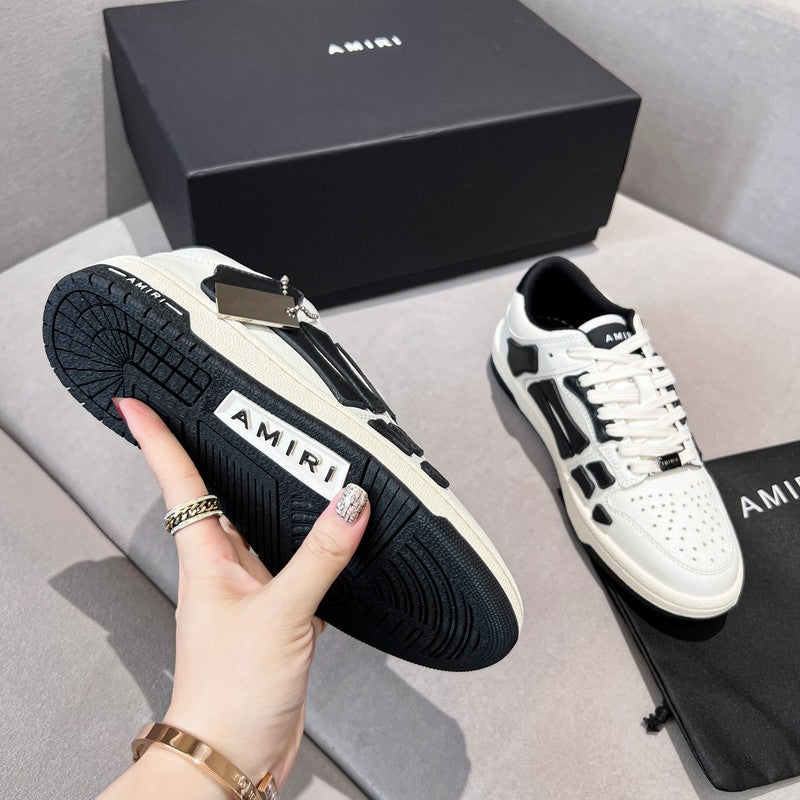 AMIRI White & Black Bone Detail Low-Top Sneakers