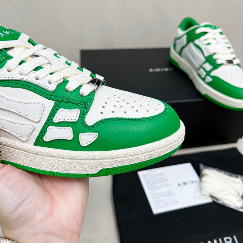 AMIRI Green & White Bone-Detail Low-Top Sneakers