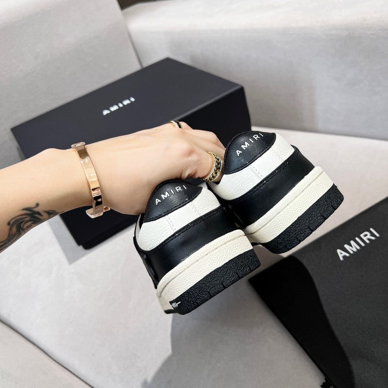 AMIRI Black & White Bone Detail Low-Top Sneakers
