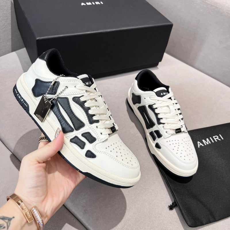 AMIRI White & Black Bone Detail Low-Top Sneakers