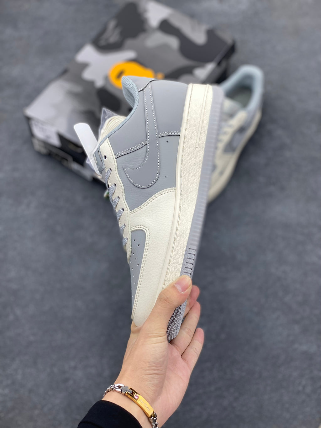 BAPE Low-Top Sneakers | Grey / Cream