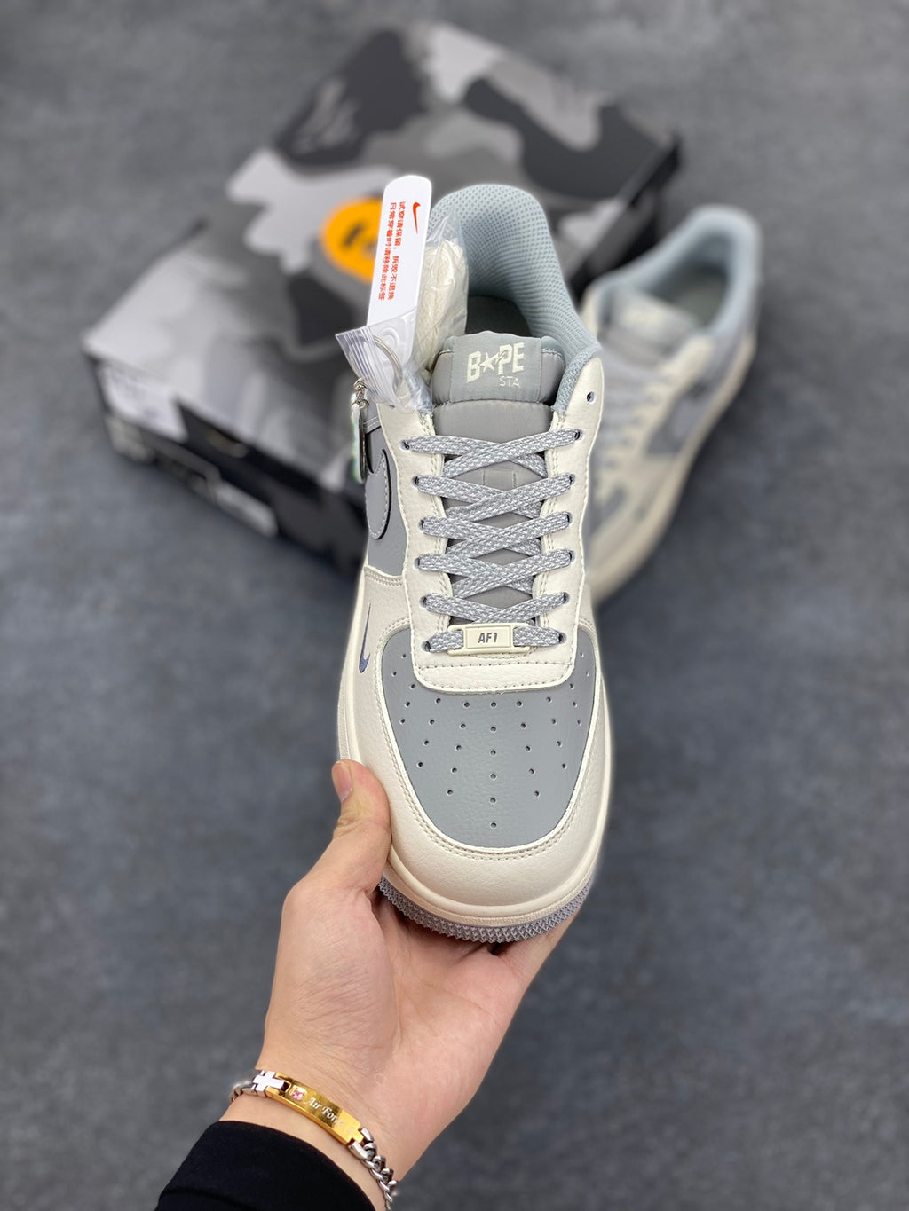 BAPE Low-Top Sneakers | Grey / Cream
