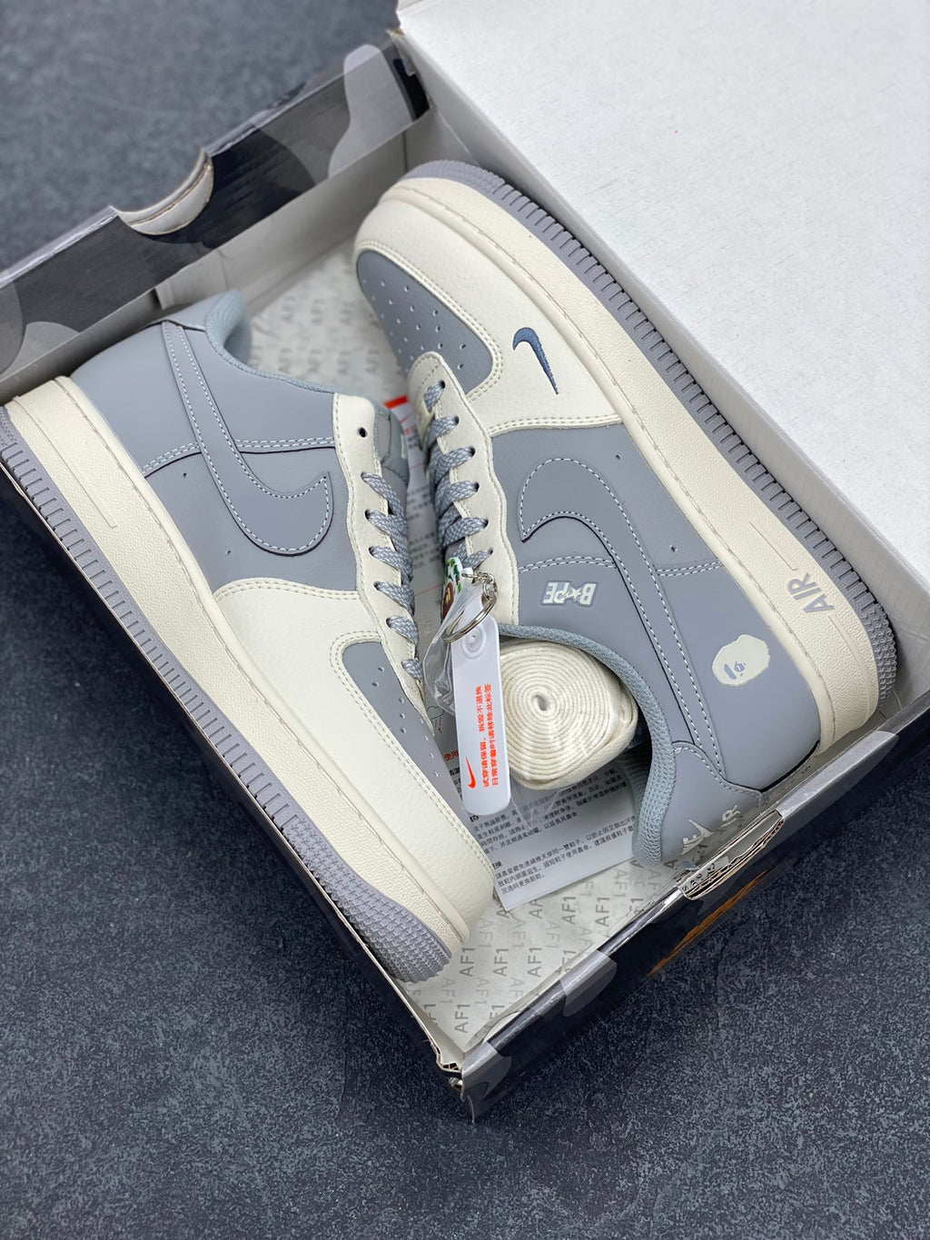 BAPE Low-Top Sneakers | Grey / Cream