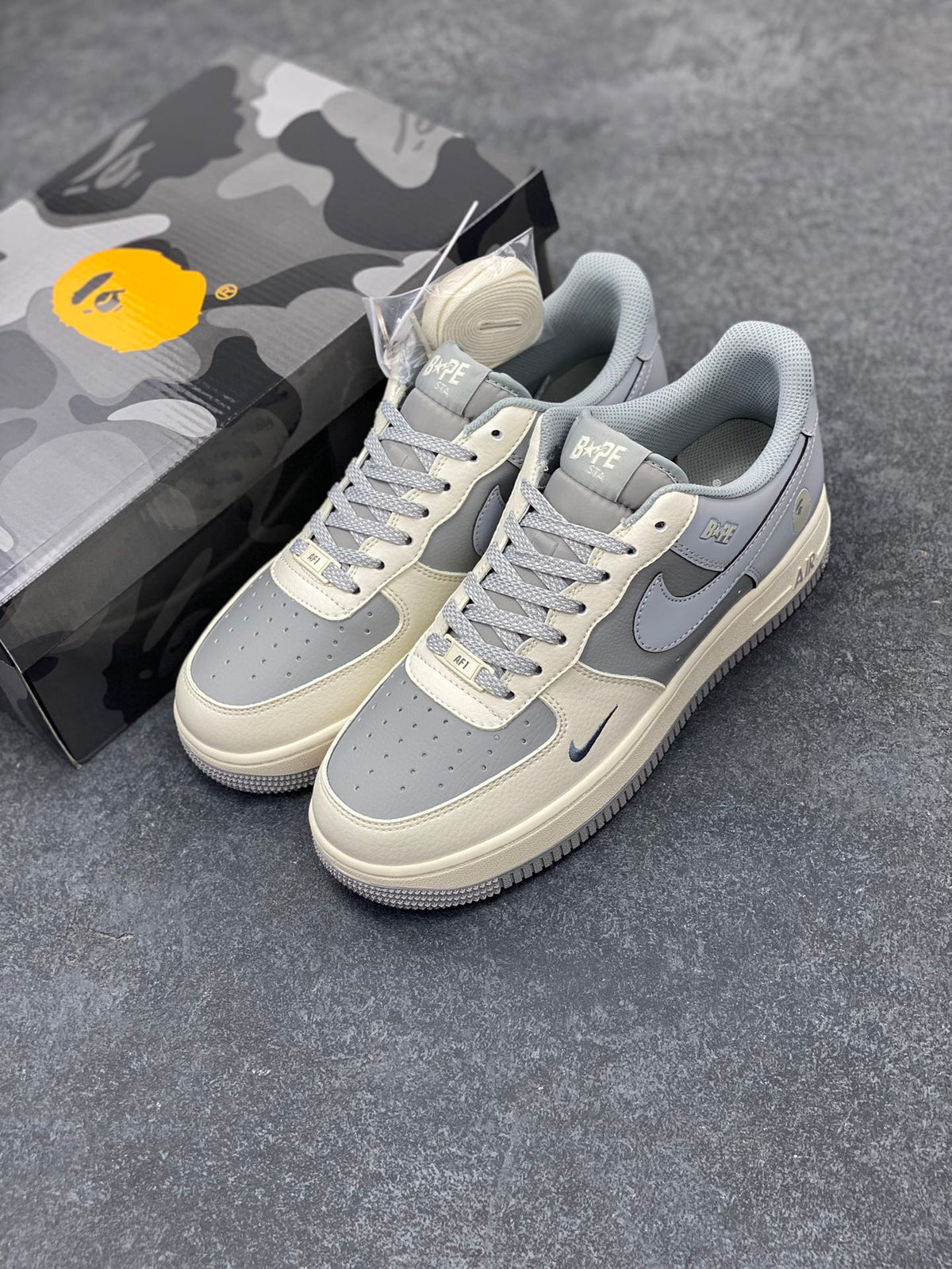 BAPE Low-Top Sneakers | Grey / Cream