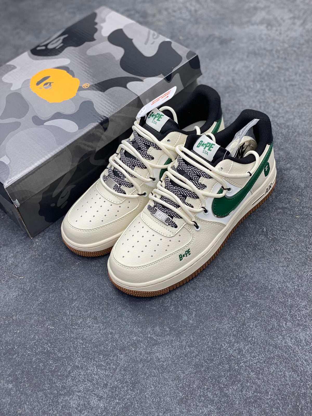 BAPE Low-Top Sneakers | Cream / Green / Gum