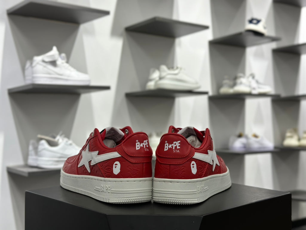 BAPE STA Low-Top Sneakers | Red / White