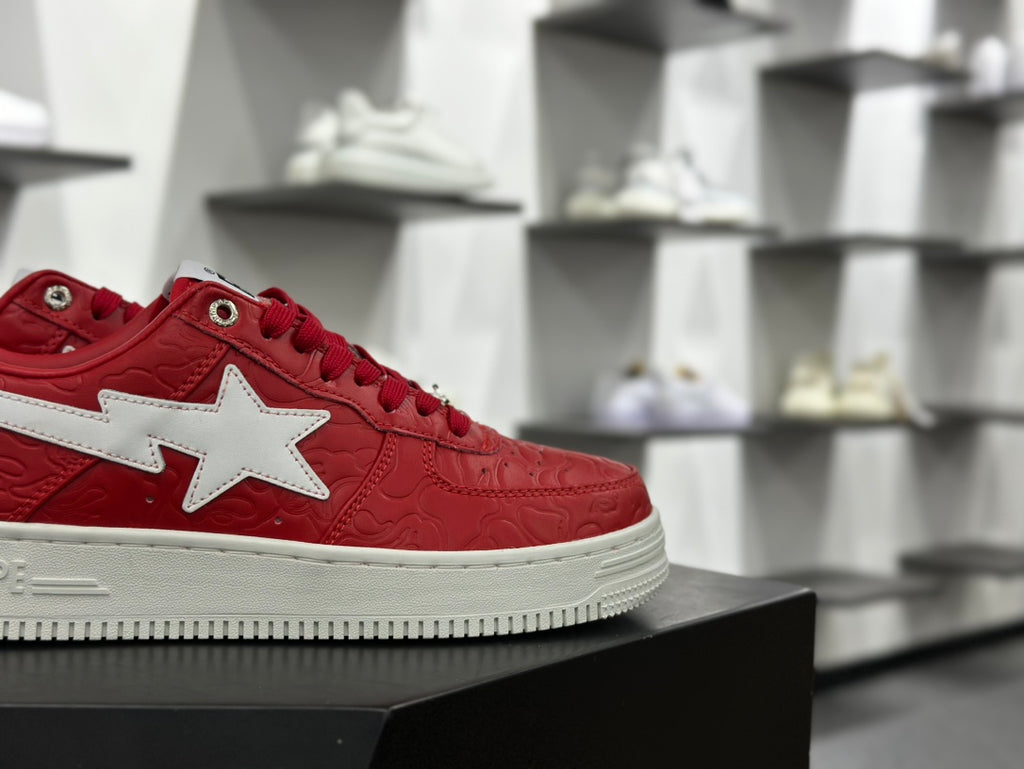 BAPE STA Low-Top Sneakers | Red / White