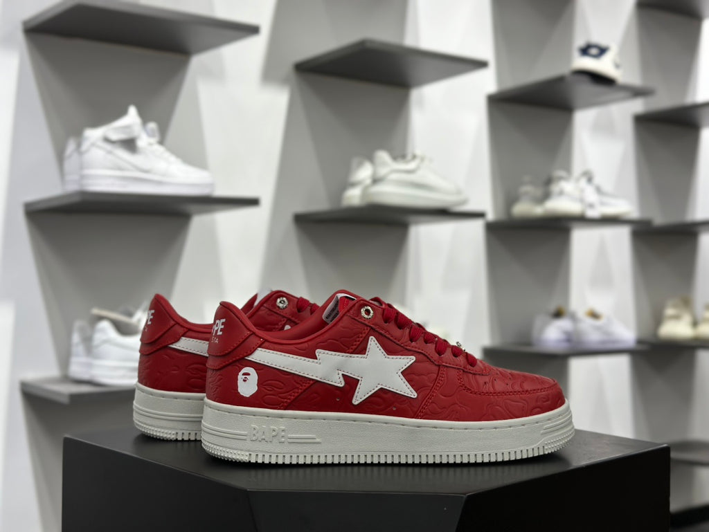 BAPE STA Low-Top Sneakers | Red / White