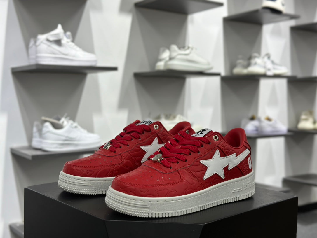 BAPE STA Low-Top Sneakers | Red / White