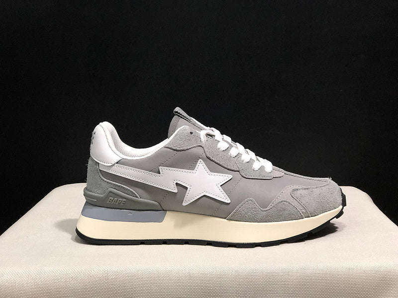 BAPE Retro-Style Sneakers | Grey / White