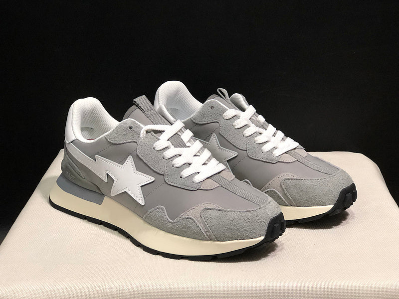 BAPE Retro-Style Sneakers | Grey / White