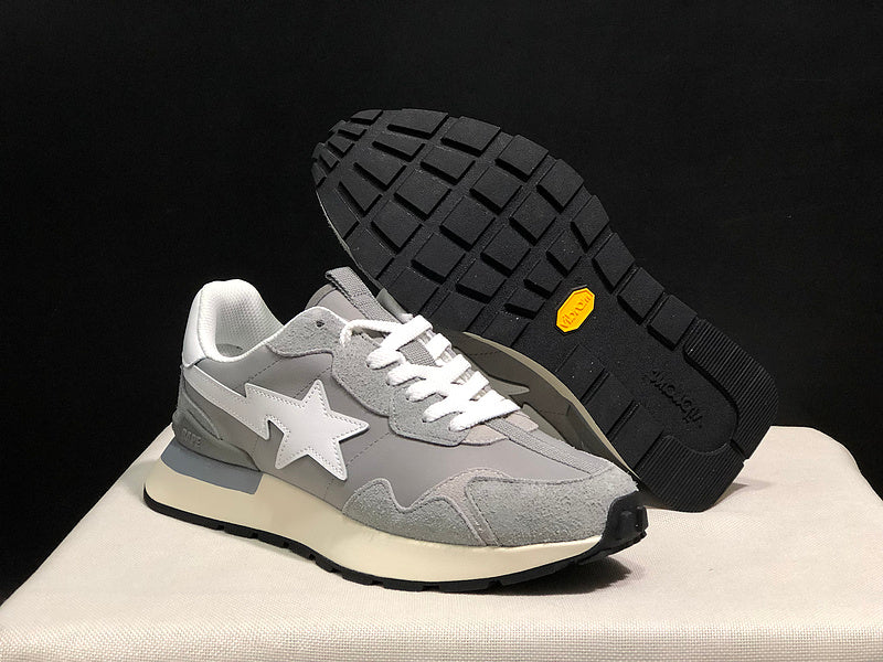 BAPE Retro-Style Sneakers | Grey / White