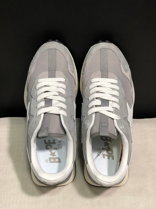 BAPE Retro-Style Sneakers | Grey / White