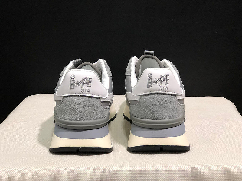 BAPE Retro-Style Sneakers | Grey / White