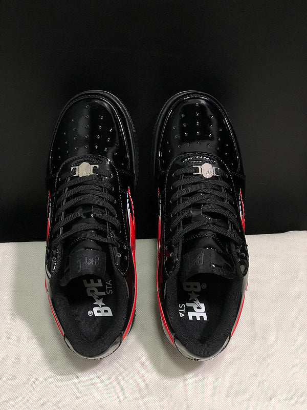 BAPE STA Low-Top Sneakers | Black / Red Shark