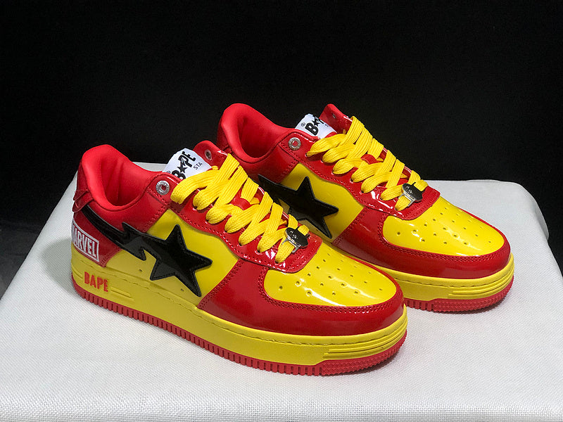 BAPE STA Low-Top Sneakers | Red / Yellow / Black