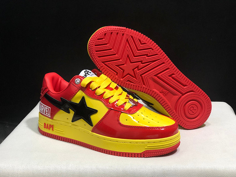 BAPE STA Low-Top Sneakers | Red / Yellow / Black