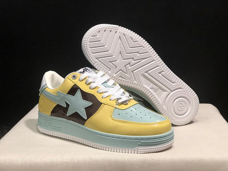 BAPE STA Low-Top Sneakers | Yellow / Mint / Brown